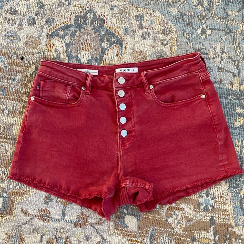 Vigoss Ace high rise short in red sz 30